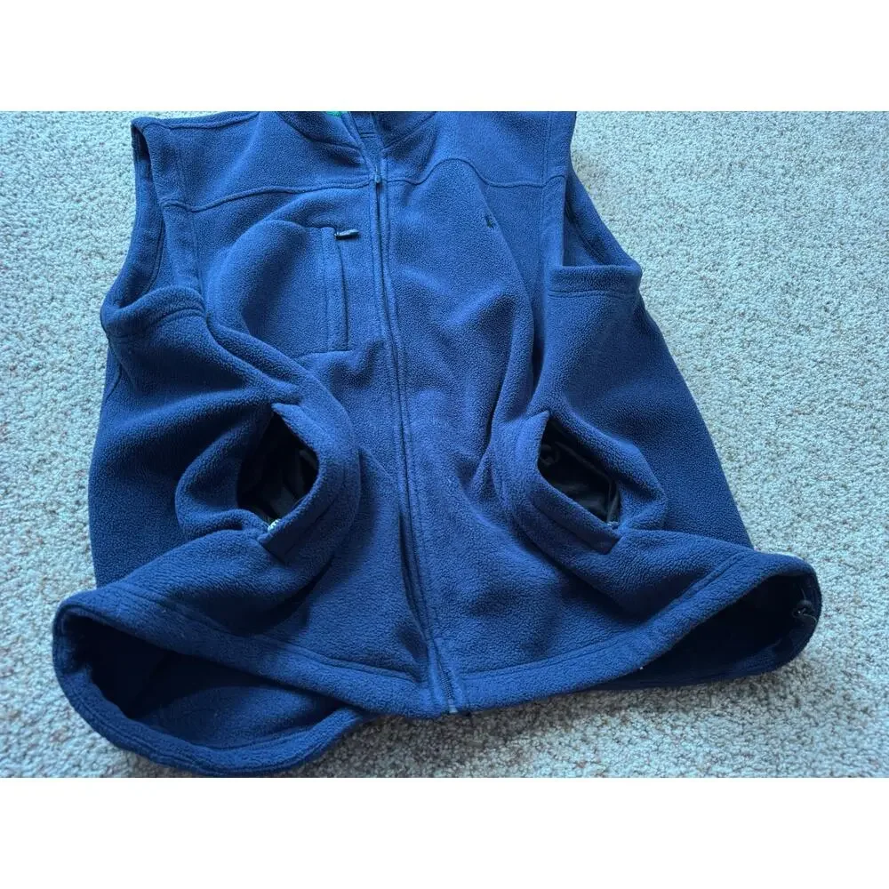 Polo Ralph Lauren Fleece Vest Mens XXL Navy Blue Green Trim Full Zip Gorpcore